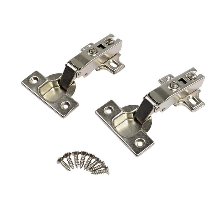 110-Degree 35 mm Euro Nickel Plated Full Overlay Hinge (5-Pairs) - Super Arbor