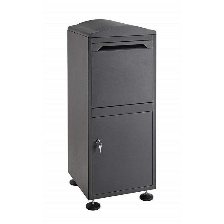 Black Free-Standing Steel Secured Parcel Drop Box - Super Arbor
