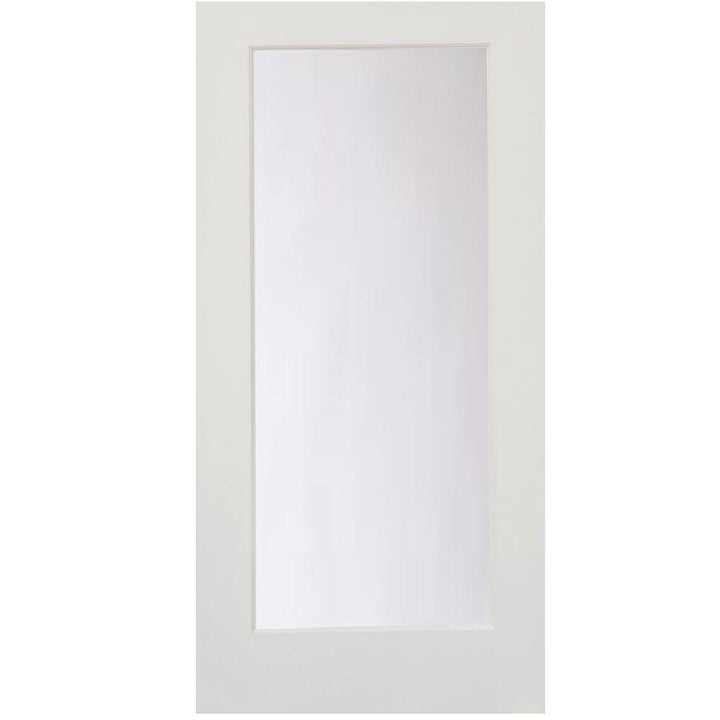 24 in. x 80 in. 1-Lite Satin Etch Primed Solid Core MDF Interior Door Slab - Super Arbor
