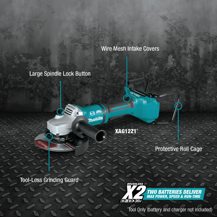 Makita 36V (18V X2) LXT Brushless Cordless 7 in. Paddle Switch Cut-Off/Angle Grinder with Electric Brake, Tool Only