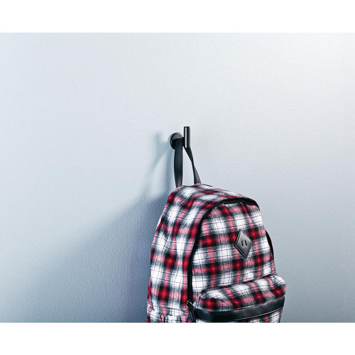 2-1/32 in. Matte Black Single Post Wall Hook