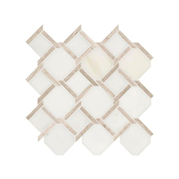 MSI Marbella Lynx 12 in. x 12 in x 10mm Polished Marble Mesh-Mounted Mosaic Tile (10 sq. ft. / case)