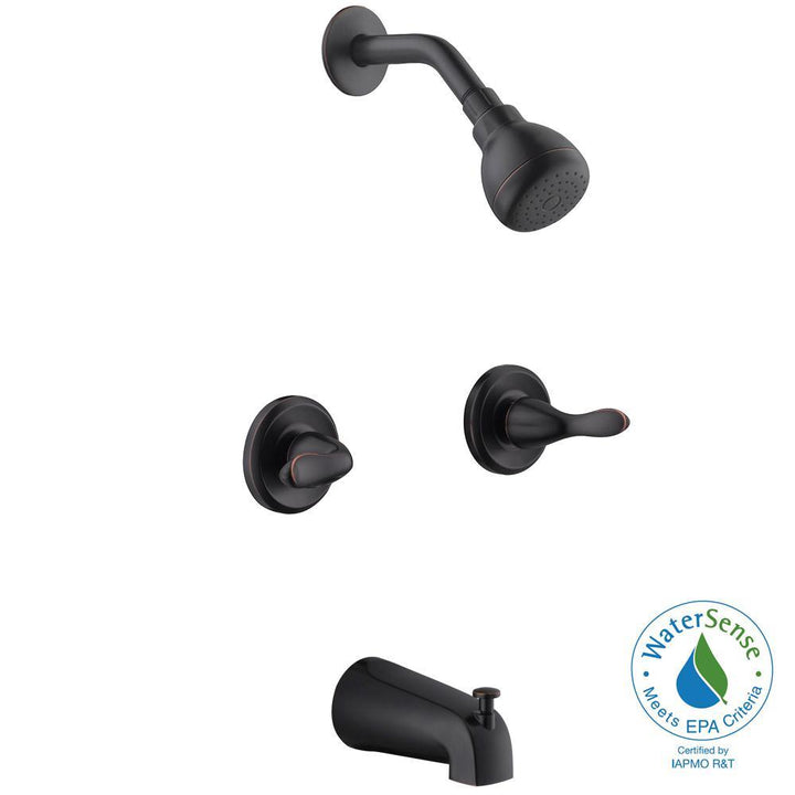 Constructor 2-Handle 1-Spray Tub and Shower Faucet in Bronze (Valve Included) - Super Arbor