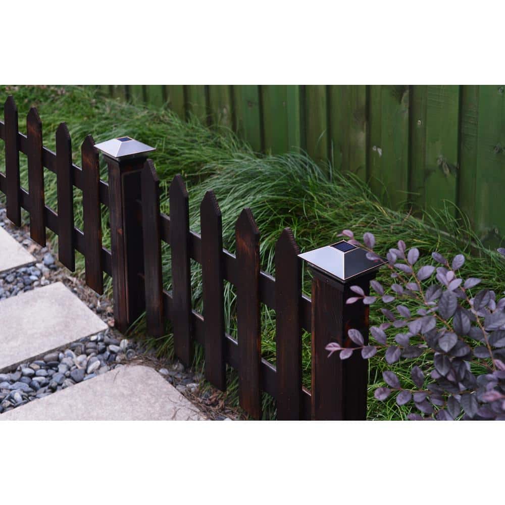 Veranda 4 in. x 4 in. (3.5 x 3.5 Post Size) 3 Lumens Aged Bronze Plated Plastic Solar Post Cap
