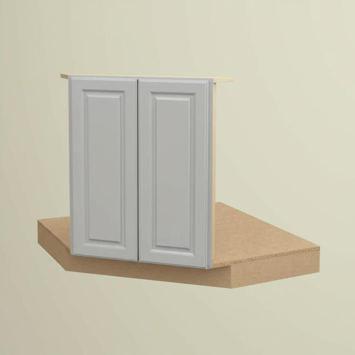 Hampton Bay Designer Series Elgin Corner Sink Base Kitchen Cabinet in Heron Gray