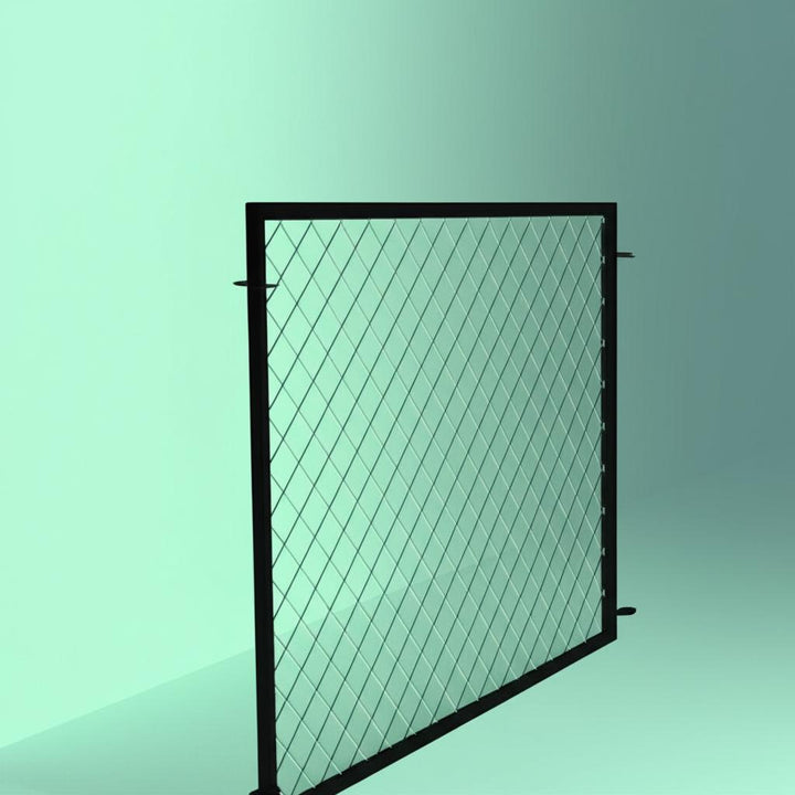Vigoro 37.3 in. H x 51 in. W Metal Diamond Mesh Garden Fence Panel – No-Dig, Galvanized Steel, Black