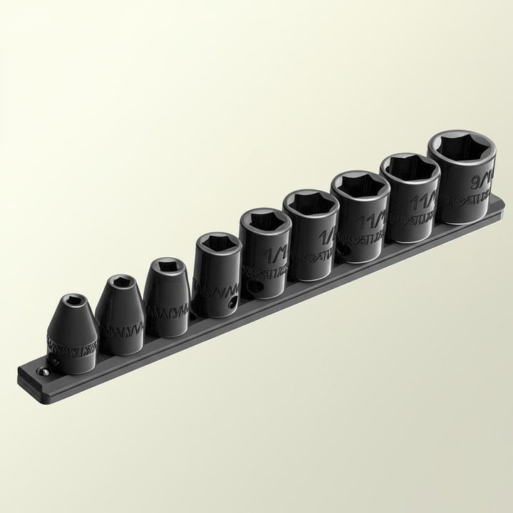 Husky 3/8 in. Drive Standard SAE 6-Point Impact Socket Set (9-Piece)