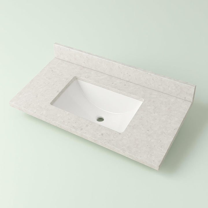 Home Decorators Collection 37-inch River Stone Vanity Top with White Sink