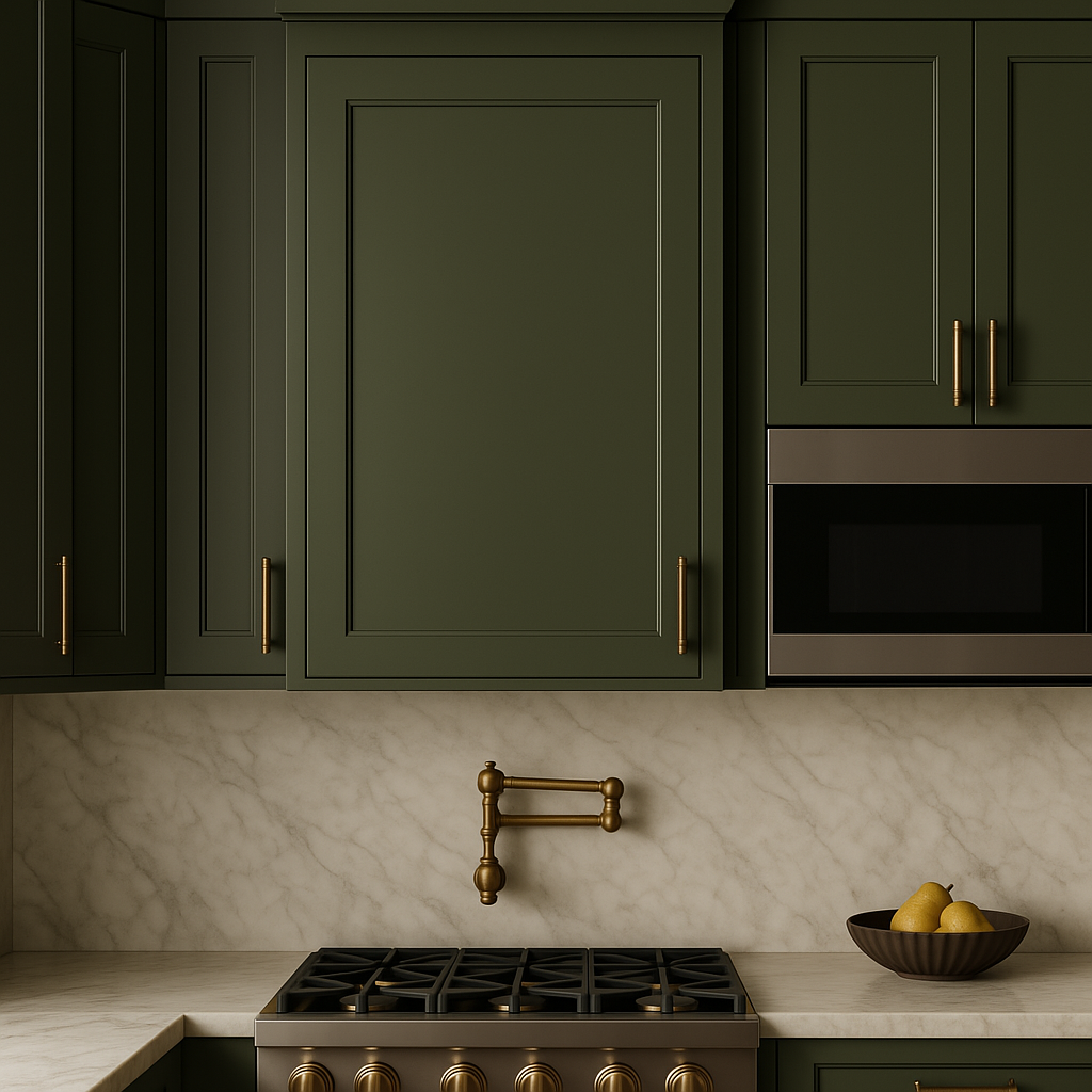 Hampton Bay Avondale 18 in. W x 12 in. D x 36 in. H Ready to Assemble Plywood Shaker Wall Kitchen Cabinet in Fern Green