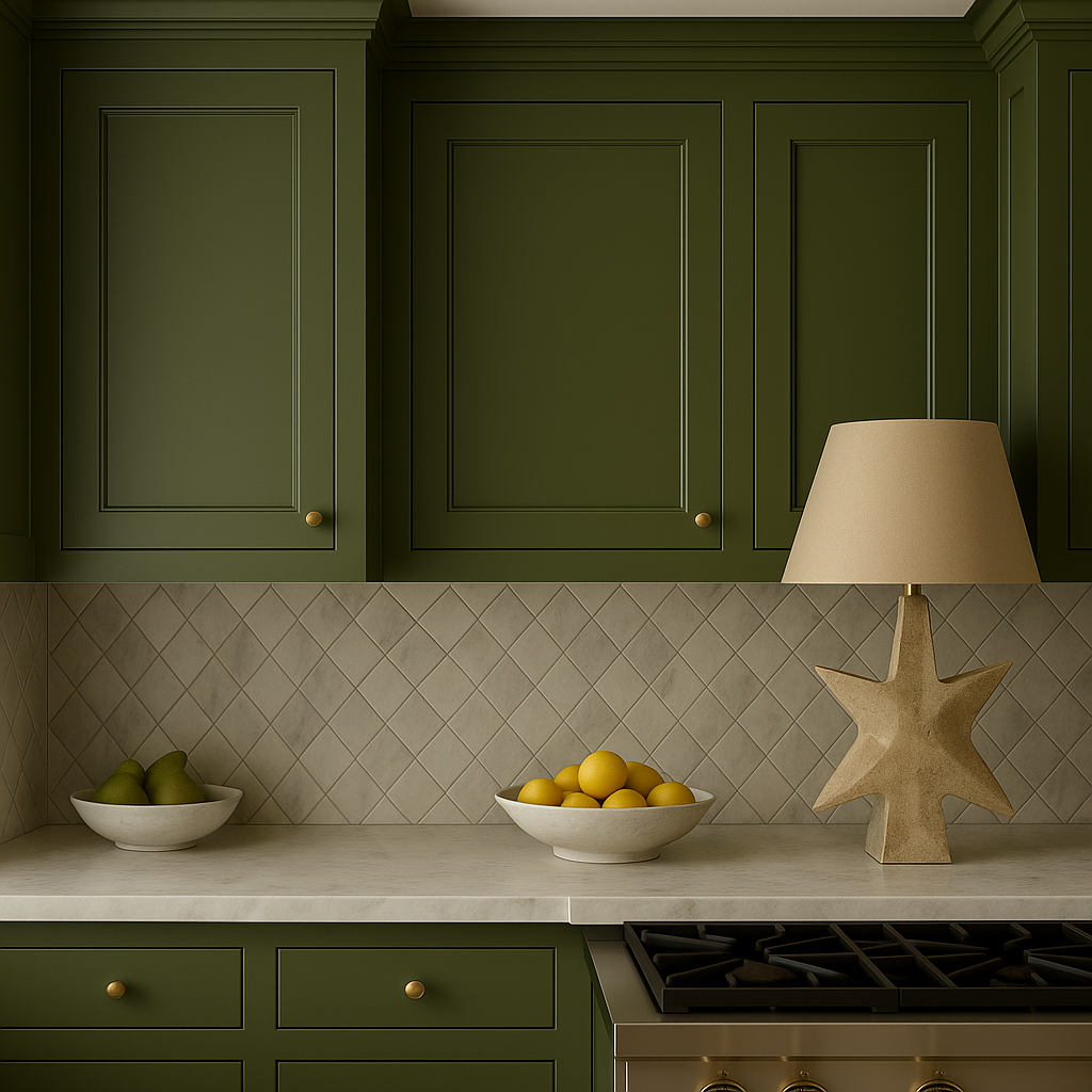 Hampton Bay Avondale 21" Fern Green Shaker Wall Kitchen Cabinet