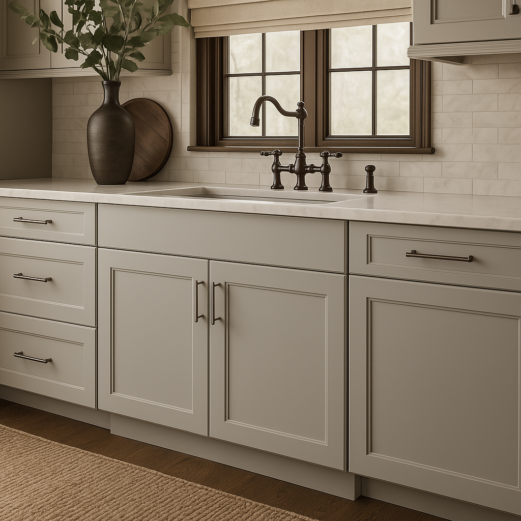 Hampton Bay Avondale Shaker Sink Base Kitchen Cabinet, Dove Gray, 30 in.
