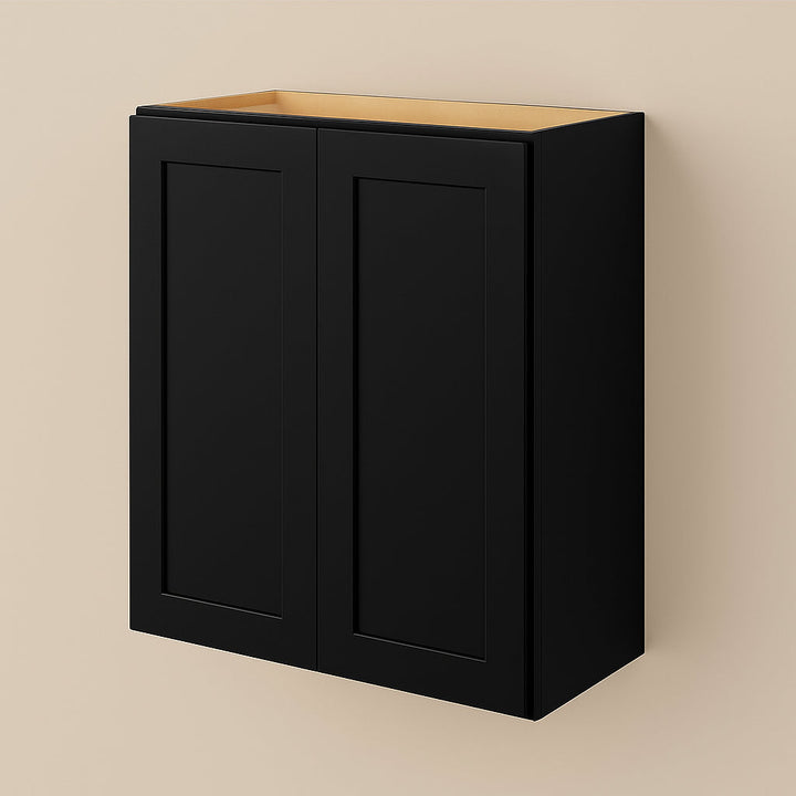 Hampton Bay Avondale 27-inch Raven Black Shaker Wall Kitchen Cabinet