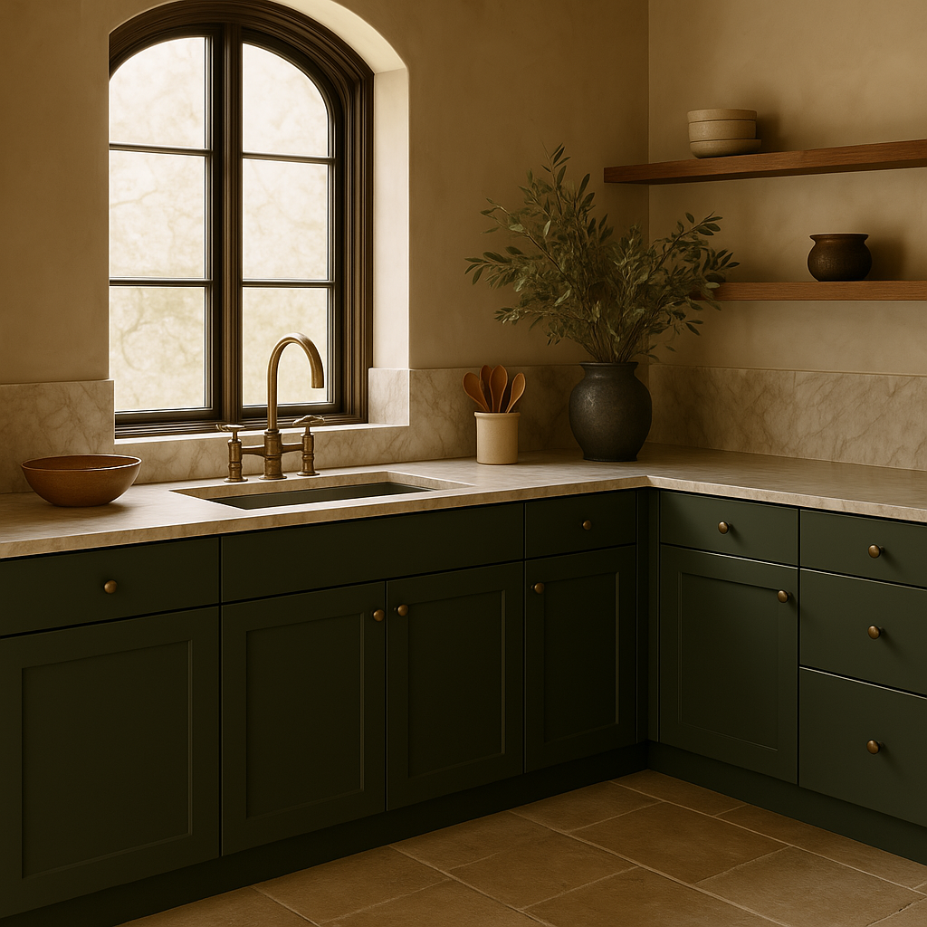 Hampton Bay Avondale 36 in. Shaker Sink Base Kitchen Cabinet - Fern Green