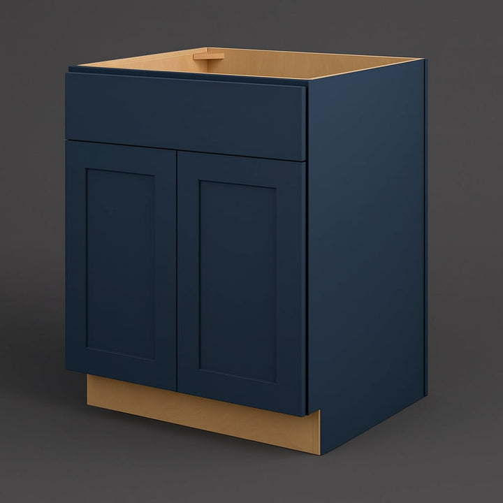 Hampton Bay Avondale Ink Blue Shaker Base Kitchen Cabinet, 27 in. W x 24 in. D x 34.5 in. H