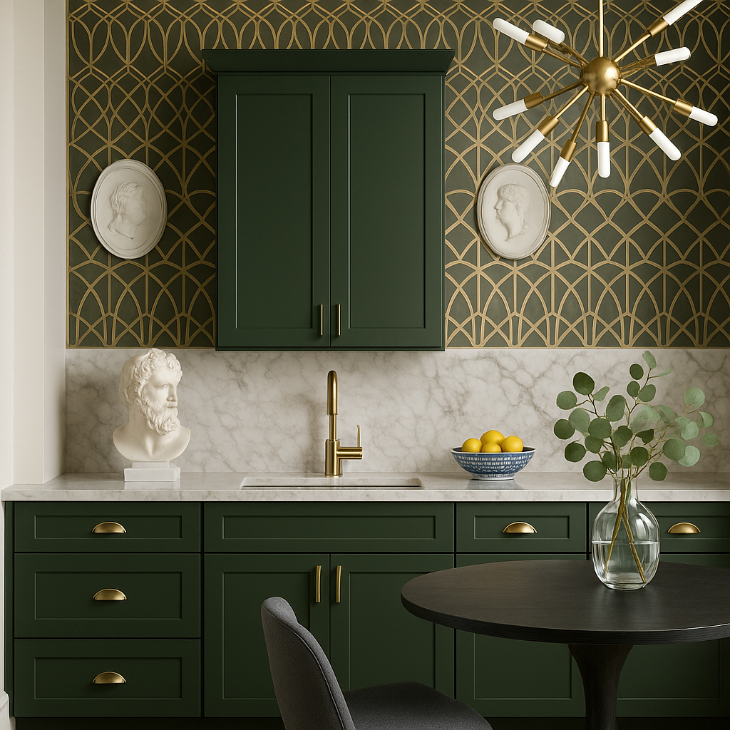 Hampton Bay Avondale 30" Shaker Wall Kitchen Cabinet in Fern Green