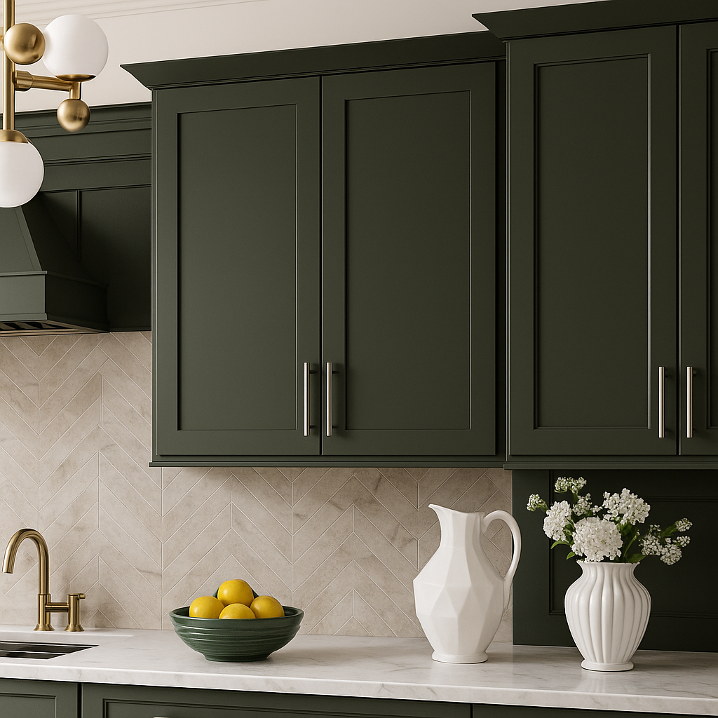 Hampton Bay Avondale 36 in. Shaker Wall Kitchen Cabinet in Fern Green