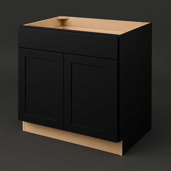 Hampton Bay Avondale 36 in. Shaker Base Kitchen Cabinet in Raven Black