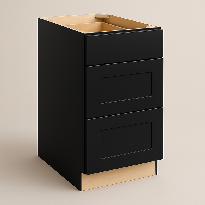 Hampton Bay Avondale 18-inch Shaker Drawer Base Cabinet in Raven Black