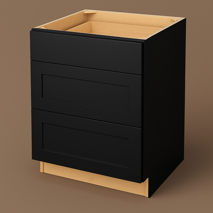 Hampton Bay Avondale 30" Shaker Drawer Base Cabinet in Raven Black