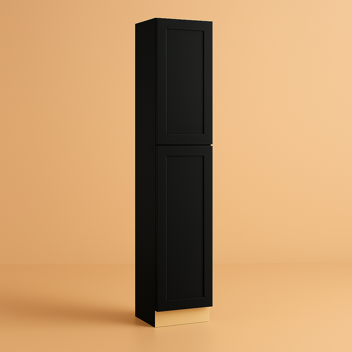 Hampton Bay Avondale 18 in. W x 24 in. D x 96 in. H Ready to Assemble Plywood Shaker Pantry Kitchen Cabinet in Raven Black
