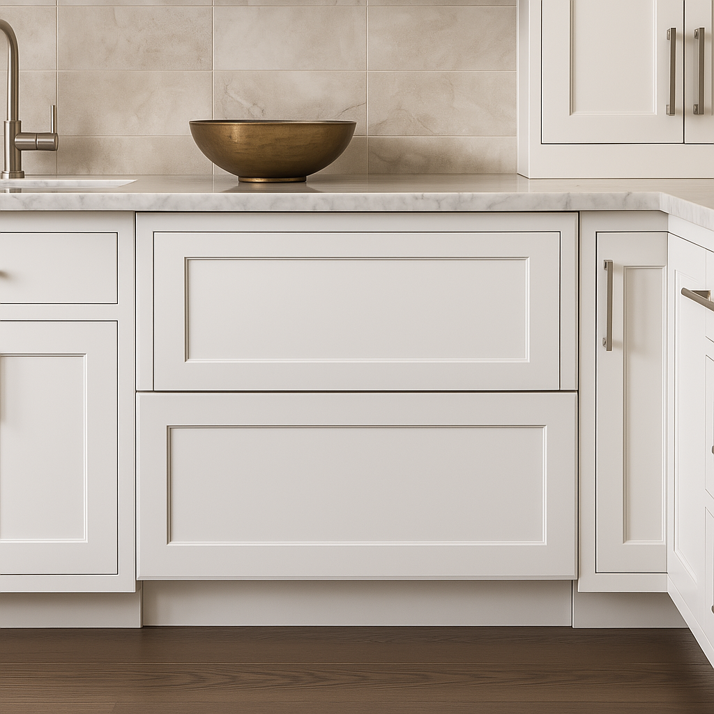 HOMEIBRO Shaker White Plywood Kitchen Cabinet with 2 Drawers - 36 in. W x 24 in. D x 34.5 in. H