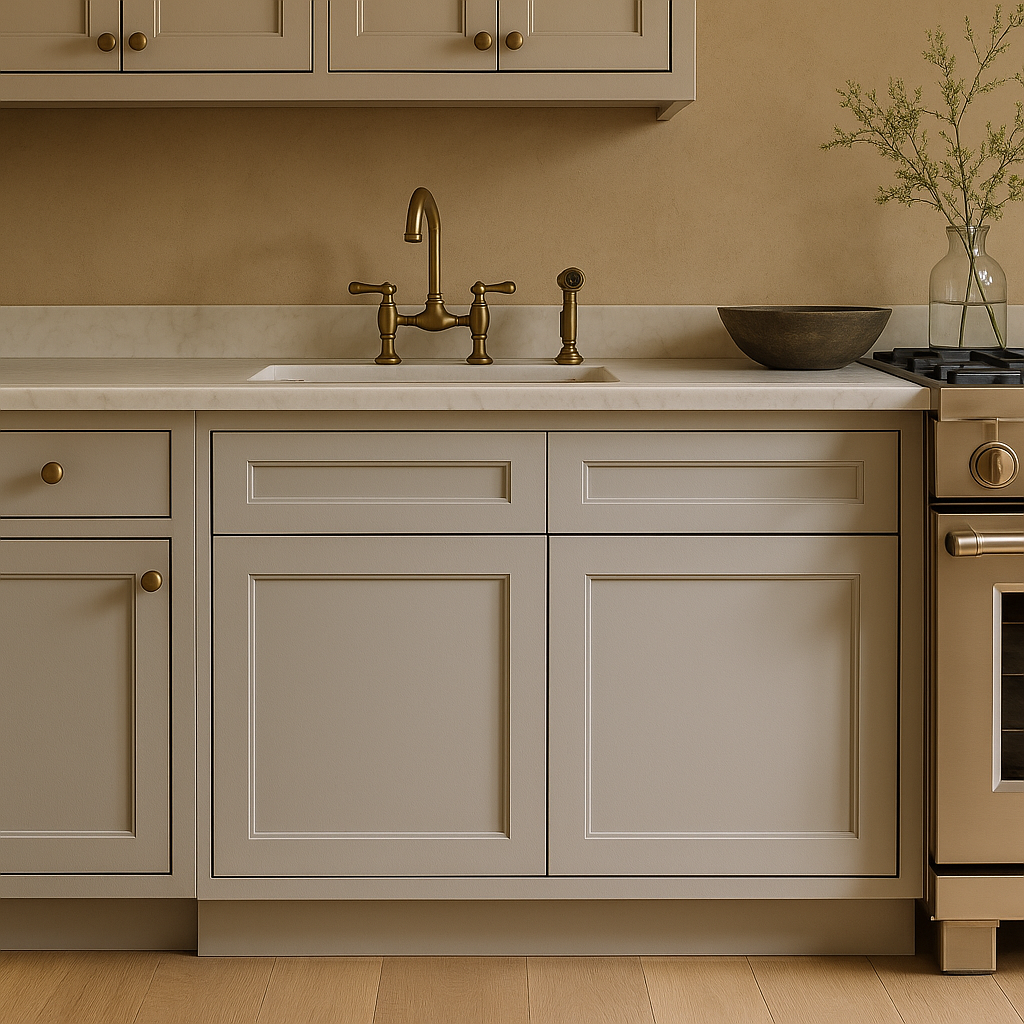 Plywell Shaker Sink Base Cabinet, Gray, Ready to Assemble