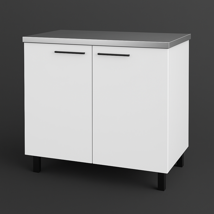 Adrinfly Freestanding Utility Base Cabinet with Stainless Steel Countertop and Door