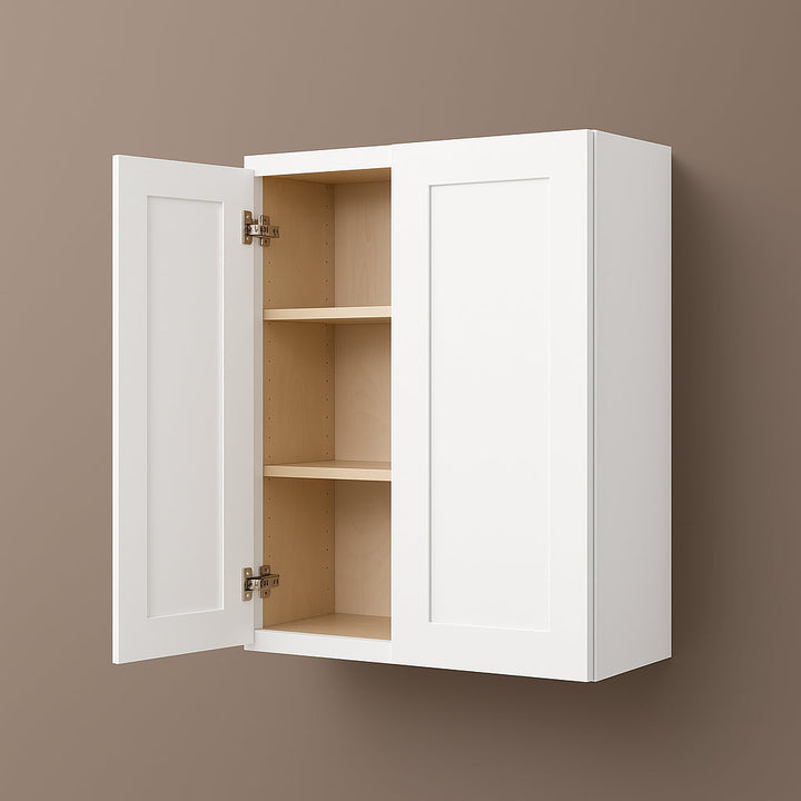 Bremen Cabinetry Shaker Wall Cabinet with Adjustable Shelves, White