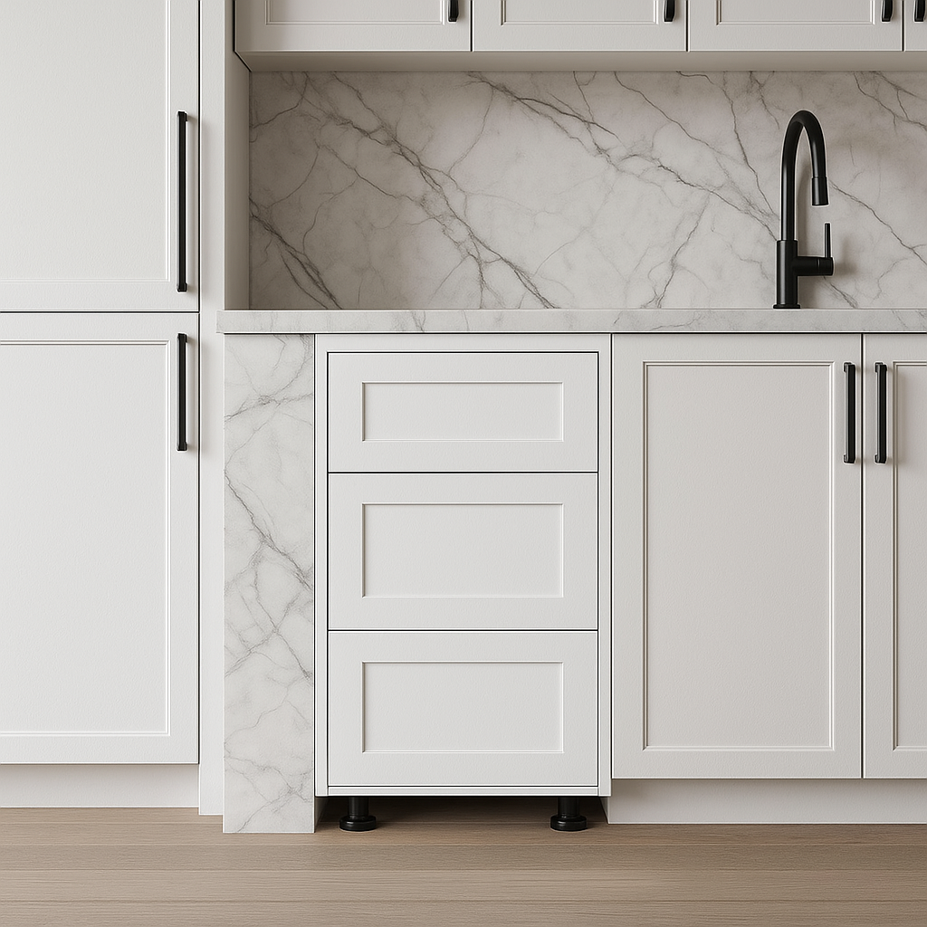Cambridge Everest 18-inch White Shaker Drawer Base Kitchen Cabinet