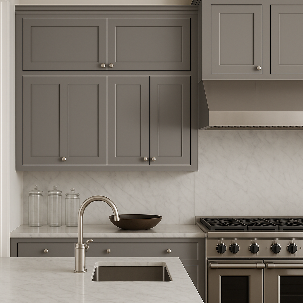 HOMEIBRO Shaker Grey Plywood Wall Bridge Cabinet - 30x24x12 Inches