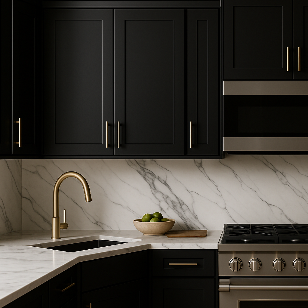 Hampton Bay Avondale Raven Black Shaker Wall Kitchen Cabinet - 15x12x30