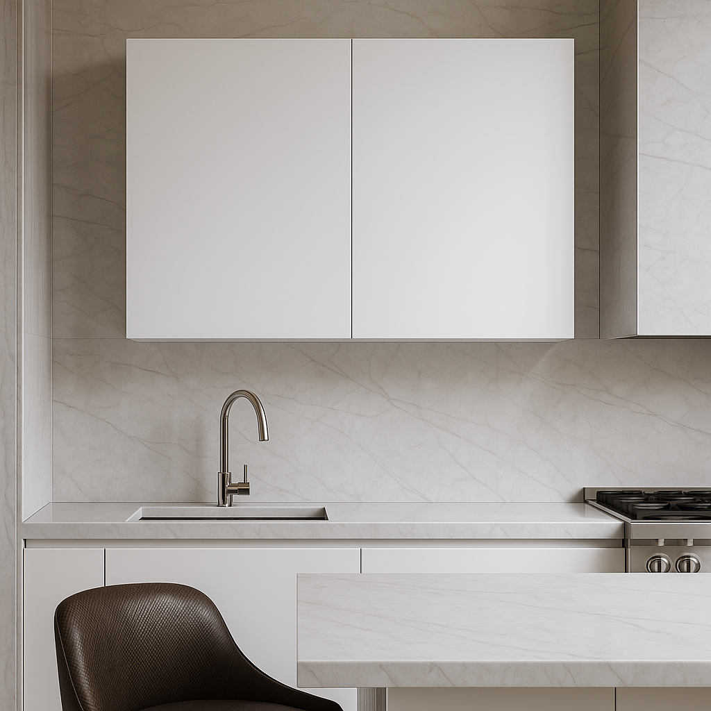 Cambridge Radiance 30 in. White Gloss Slab Wall Kitchen Cabinet