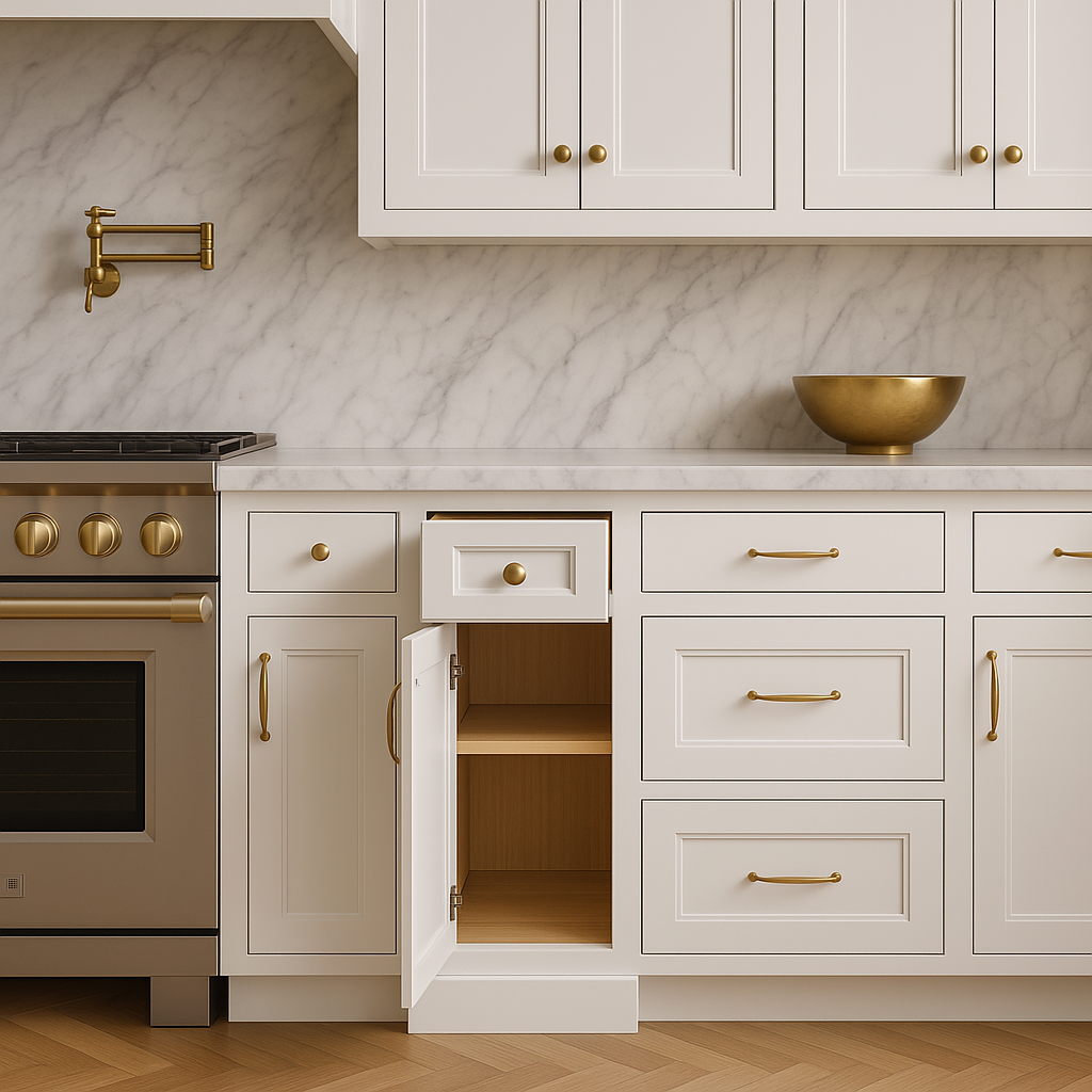 PELHAM & WHITE Keyport Shaker White Plywood Kitchen Cabinet - Tool-Free Assembly