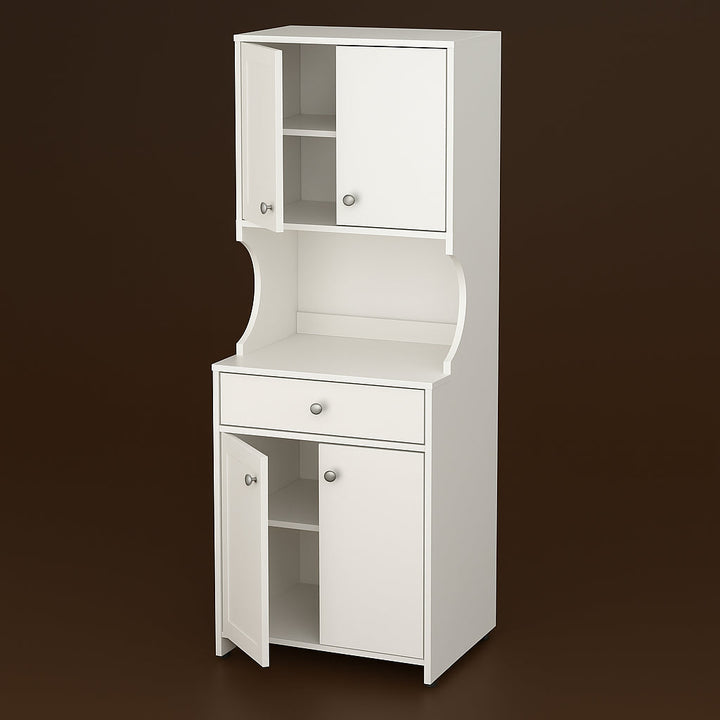 Inval Galley Microwave Storage Utility Cabinet in White