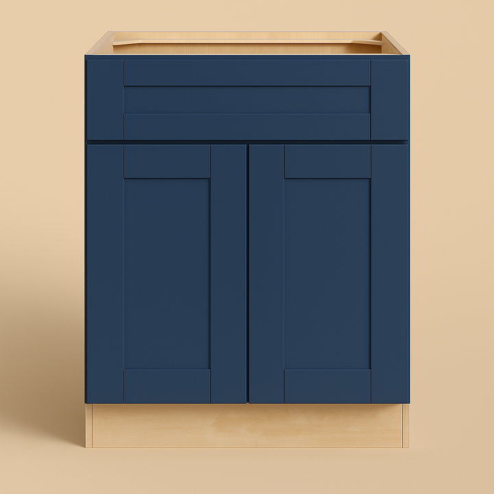 MILL'S PRIDE Valencia Blue Shaker Base Kitchen Cabinet - 24 in W x 24 in D x 34.5 in H
