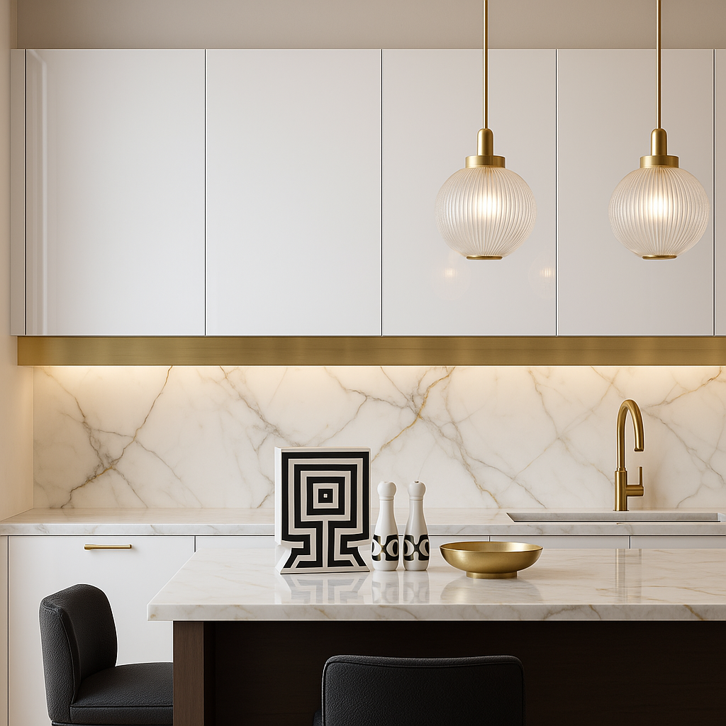 Cambridge Radiance Ready-to-Assemble Slab Wall Kitchen Cabinet in White Gloss