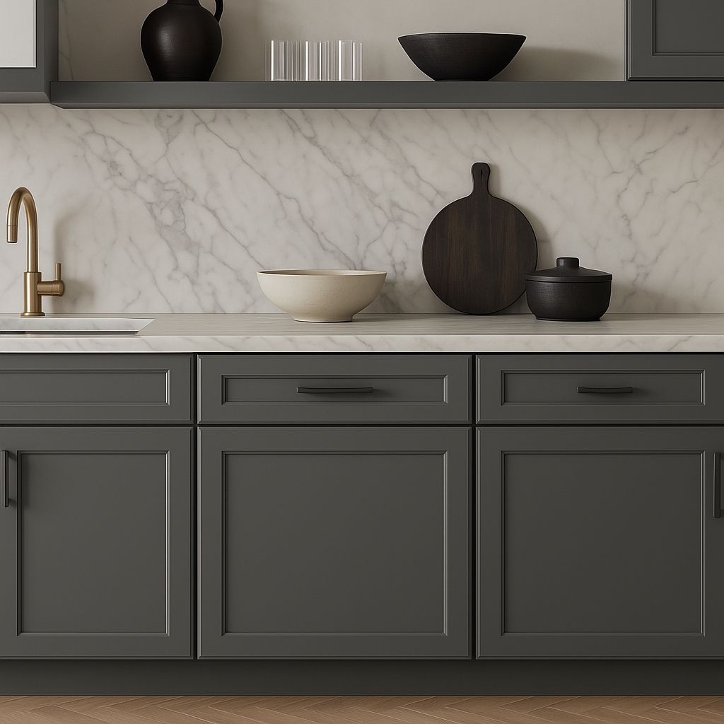 PELHAM & WHITE Keyport Shaker Charcoal Base Kitchen Cabinet - 24 in. W x 24 in. D x 34.5 in. H