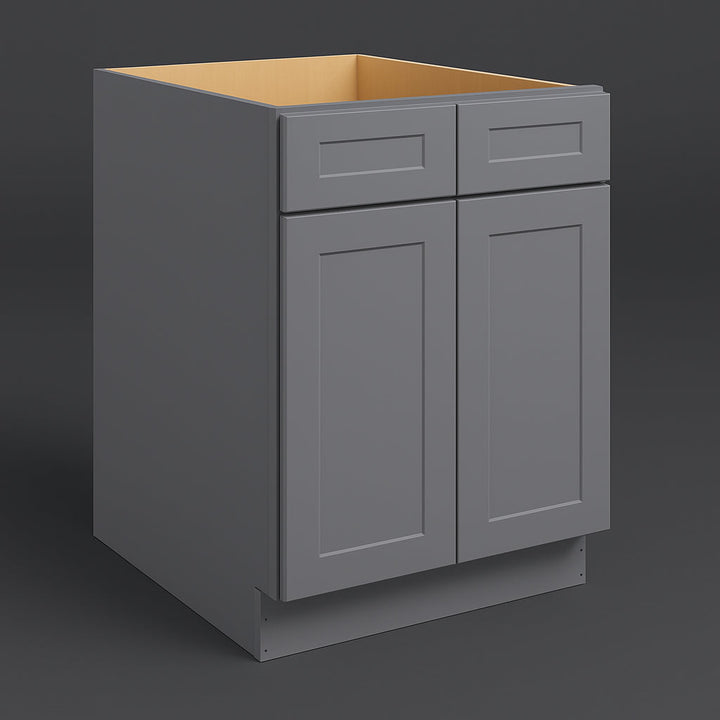 HOMEIBRO Shaker Grey Plywood Sink Base Cabinet - 30-in W X 24-in D X 34.5-in H