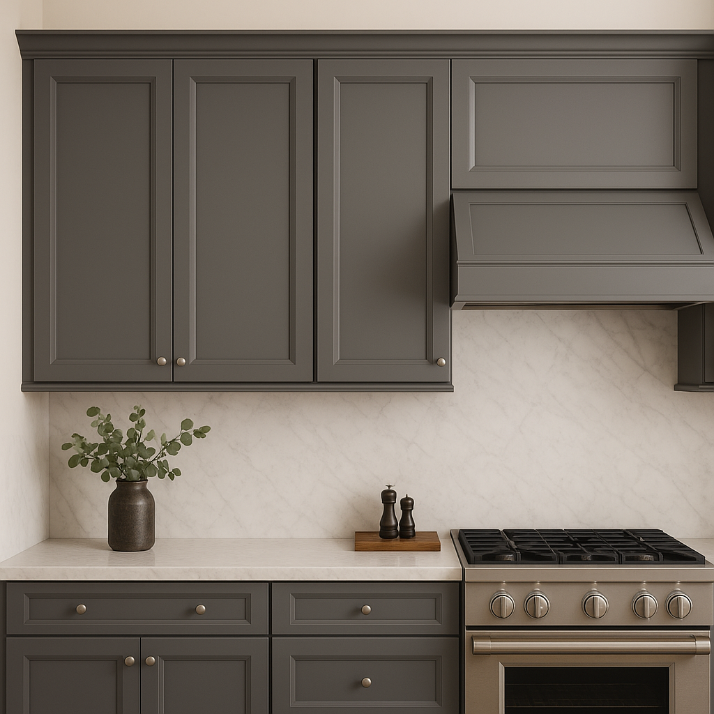 PELHAM & WHITE Keyport Shaker Wall Kitchen Cabinet, Charcoal Gray, 36x12x36 in.