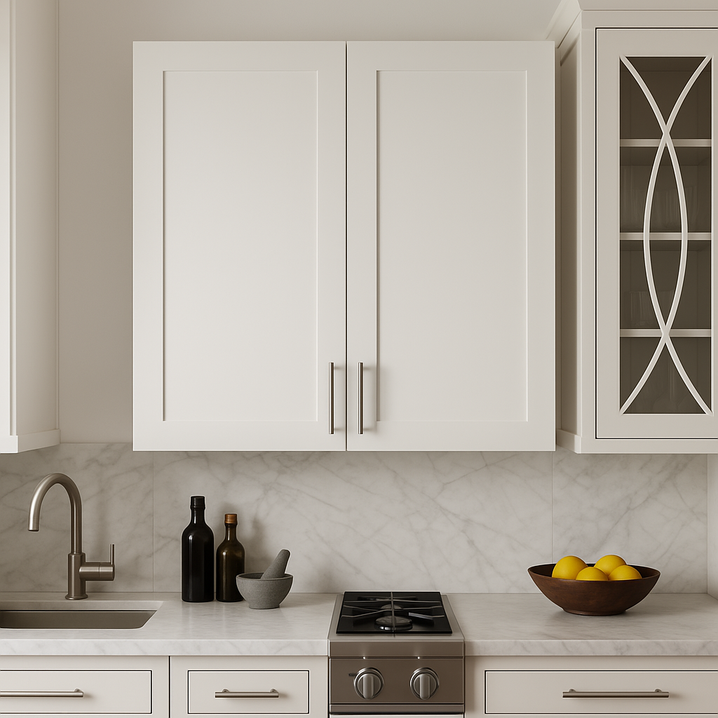 Plywell Shaker Double Door Wall Cabinet, 36x42x12 in, White