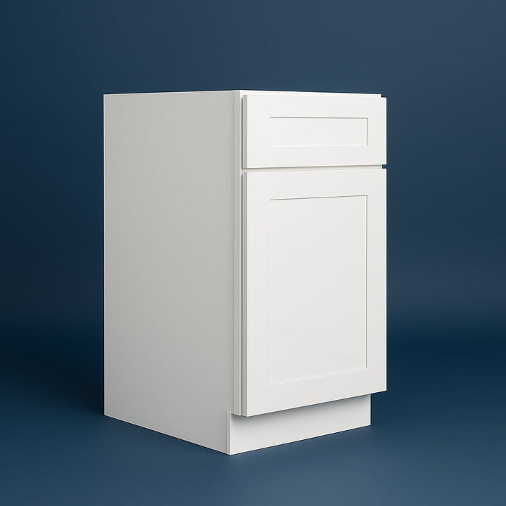 Bremen Cabinetry Shaker Base Cabinet with 1 Door and 1 Drawer in White