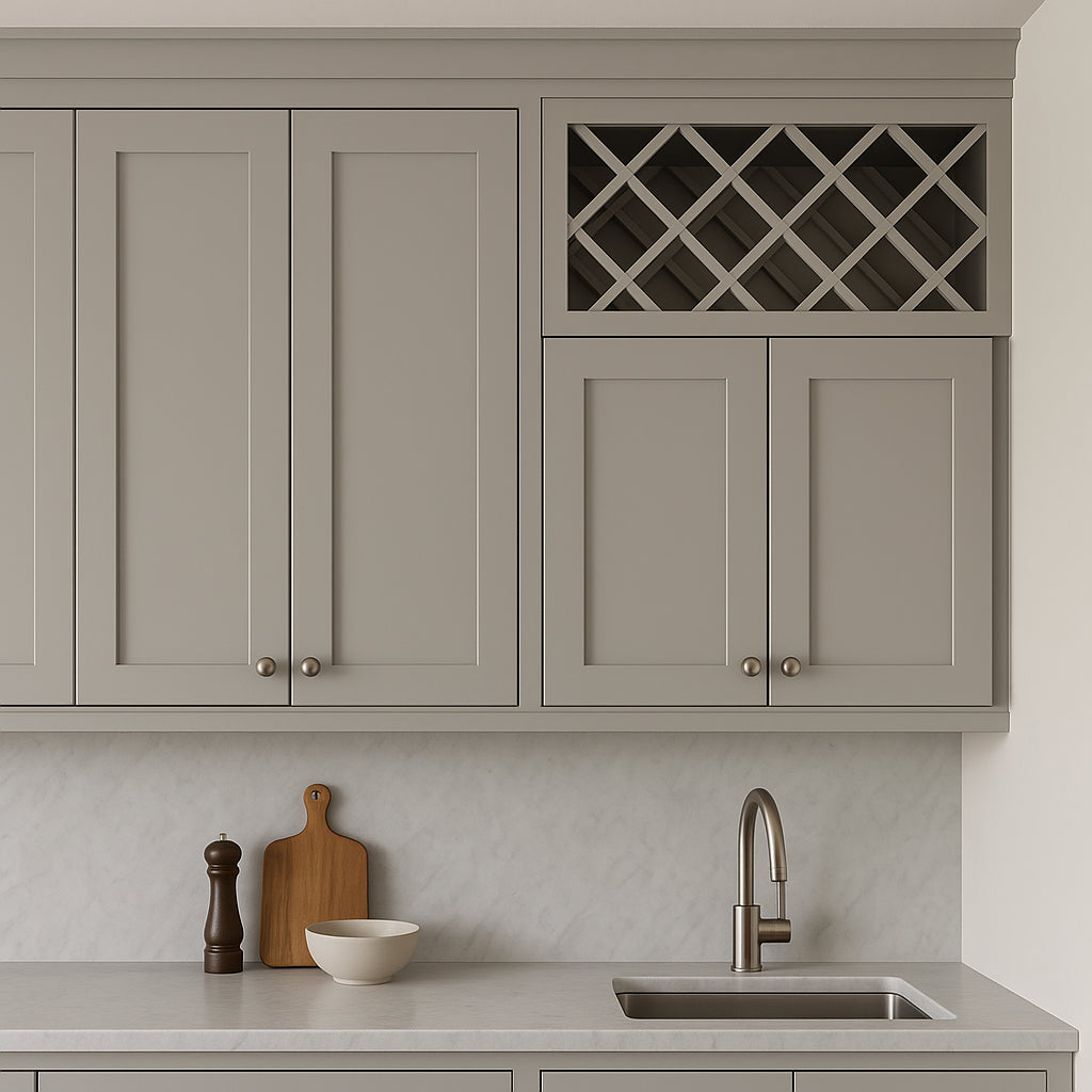 Plywell Shaker Wall Wine Rack, Ready to Assemble, Gray, 36x18x12 in.