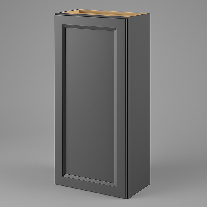 PELHAM & WHITE Keyport Shaker Wall Kitchen Cabinet, Charcoal, 18x12x42