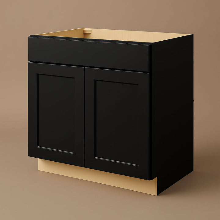 Hampton Bay Avondale ADA Sink Base Kitchen Cabinet, Raven Black, 36x24x34.5 in.