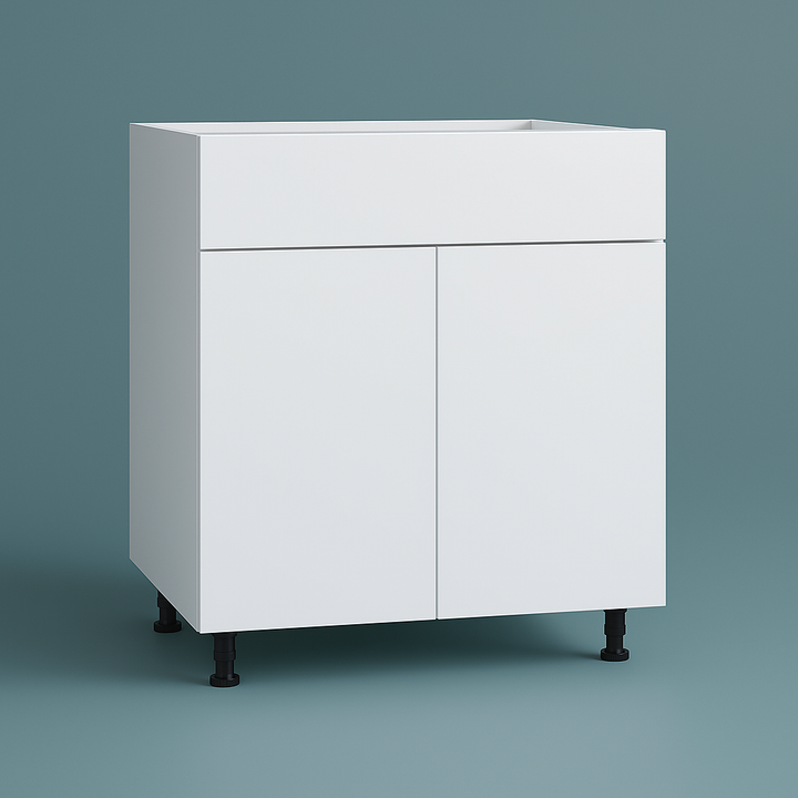 Cambridge Radiance 30 in. Ready-to-Assemble Slab Sink Base Kitchen Cabinet in White Gloss