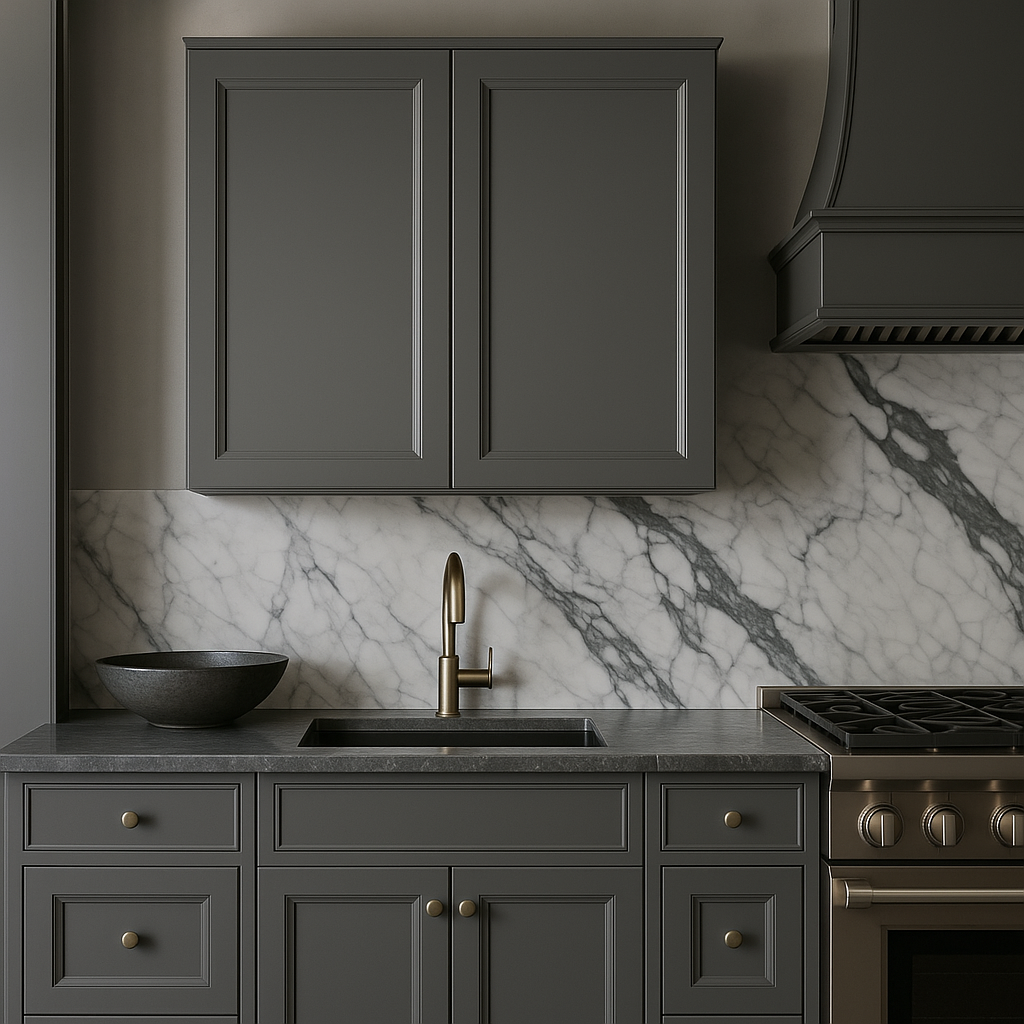PELHAM & WHITE Keyport Shaker Wall Kitchen Cabinet, Charcoal, 36x12x30 in.
