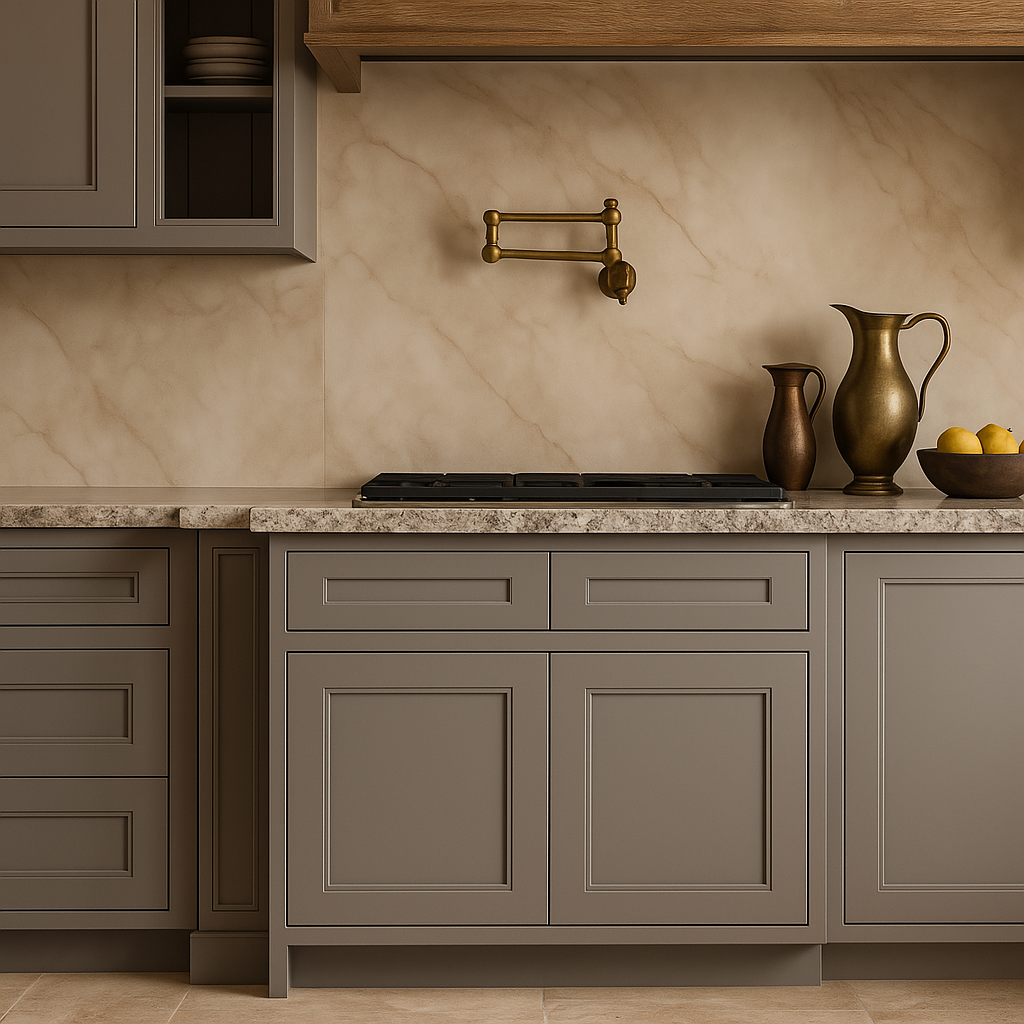 HOMEIBRO Shaker Grey Plywood Sink Base Cabinet - 33 in. W x 24 in. D x 34.5 in. H