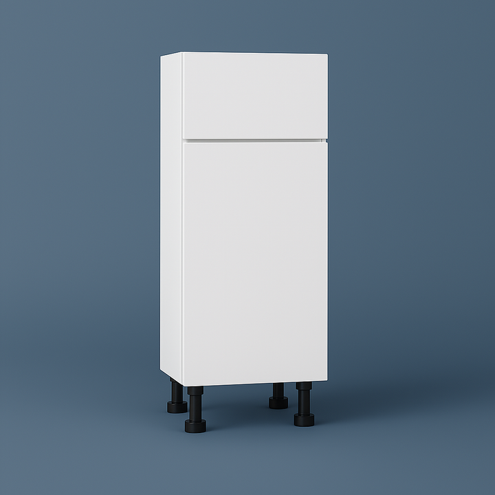 Cambridge Radiance Ready to Assemble Slab Base Kitchen Cabinet in White Gloss
