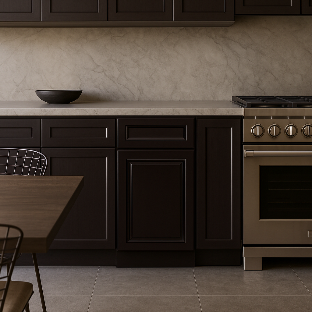 LIFEART CABINETRY Newport Ready to Assemble Base Cabinet with 1-Door and 1-Drawer in Dark Espresso