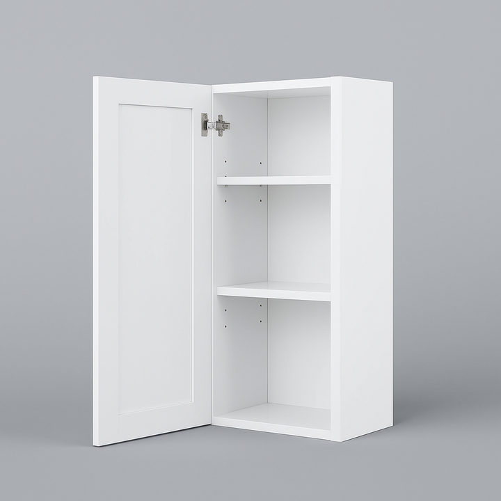 Cambridge Radiance White Gloss Slab Wall Kitchen Cabinet, 18x12x36 in.